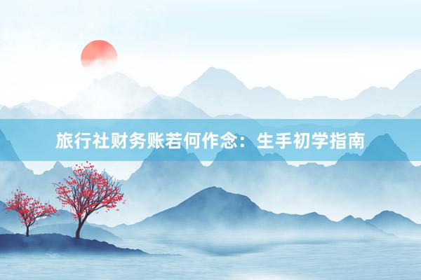 旅行社财务账若何作念：生手初学指南